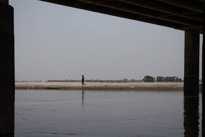The Chenab, one of the three rivers allocated to Pakistan under the Indus Waters Treaty, seen from the riverbank in early June in Punjab province, Pakistan.