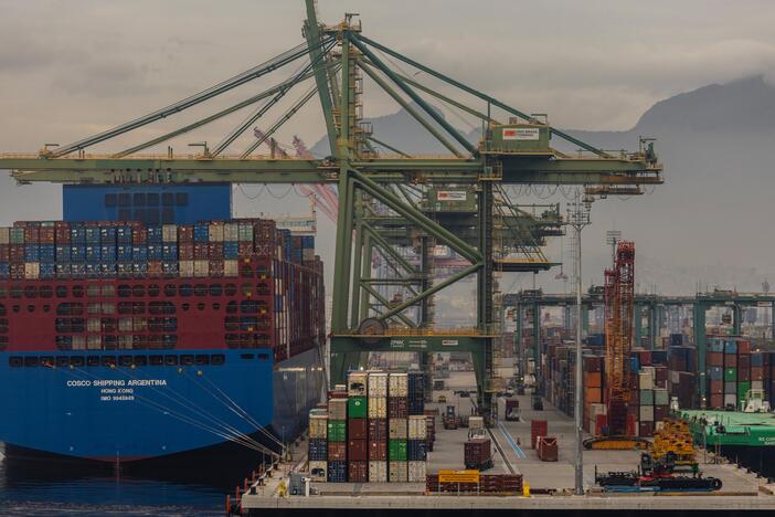 A container ship docked at the Port of Rio de Janeiro in Rio de Janeiro, Brazil, on Thursday, July 10, 2025.
