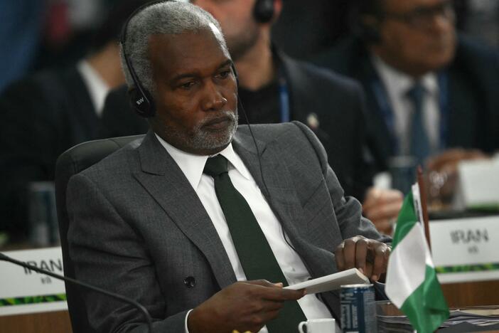 Nigeria's government is pushing back against U.S. efforts to send the country migrants and foreign prisoners, with Nigerian Foreign Minister Yusuf Tuggar, seen here at a summit in Brazil this year, quoting Public Enemy to drive home his point.