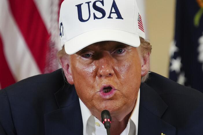 President Donald J. Trump speaks at a roundtable discussion at the Community Emergency Operations Center in Kerrville, Texas, Friday, July 11, 2025.