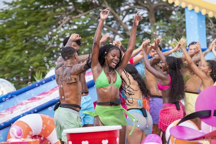 Chelley Bissainthe on Season 7 of <em>Love Island USA. </em>Chelley and her partner, Ace, were dumped from the villa on Friday's episode.