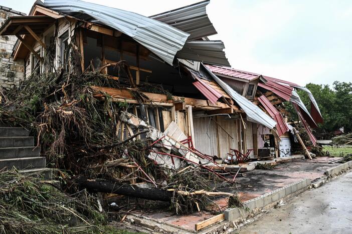 A damaged home is seen after flash flooding in Hunt, Texas, on July 4. Just 4% of homeowners nationwide have flood insurance, according to the Federal Emergency Management Agency.