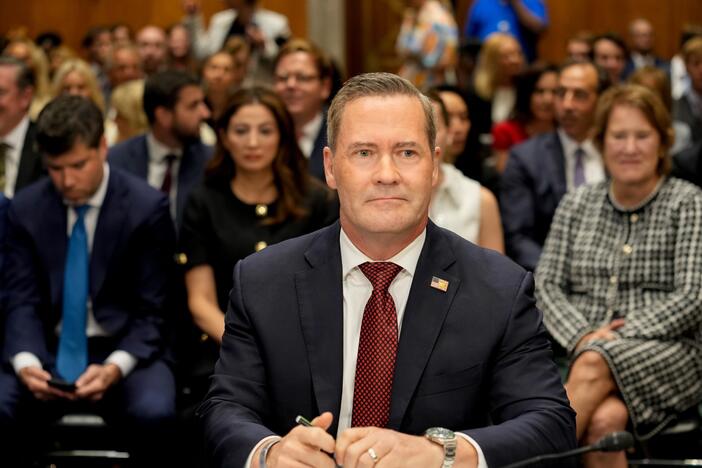 Mike Waltz, former US national security adviser and US ambassador to the United Nations (UN) nominee for US President Donald Trump, during a Senate Foreign Relations Committee confirmation hearing in Washington, DC, US, on Tuesday, July 15, 2025.
