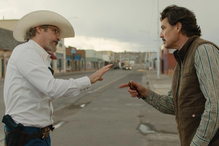Joaquin Phoenix and Pedro Pascal in 'Eddington'