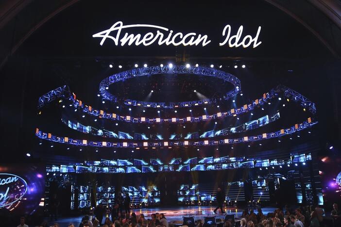 FILE - The stage at the "American Idol" farewell season finale at the Dolby Theatre on Thursday, April 7, 2016, in Los Angeles. (Photo by Matt Sayles/Invision/AP, File)