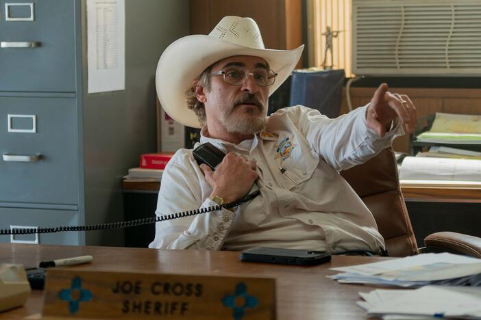 Joaquin Phoenix plays the sheriff of a small New Mexico town in <em>Eddington</em>.