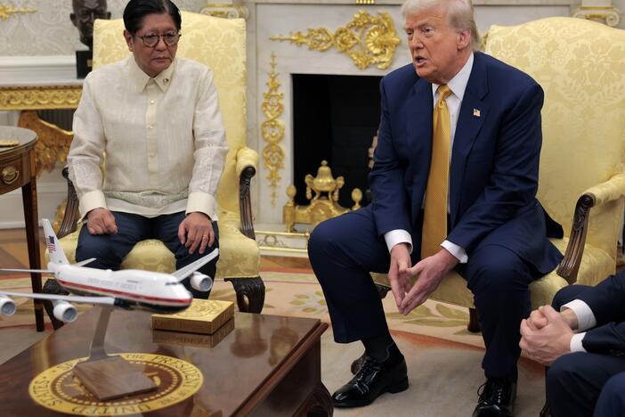 President Trump meets with Philippine President Ferdinand Marcos Jr. in the Oval Office at the White House on July 22. During a question-and-answer session with reporters while at the meeting, Trump railed against former President Barack Obama and other Democratic figures.