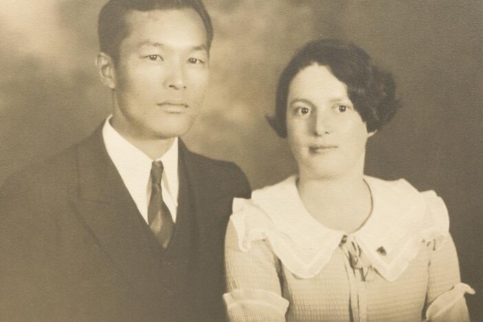 Elaine and Karl Yoneda in March 1933. The couple would later be incarcerated with their son at the Manzanar concentration camp during World War II.