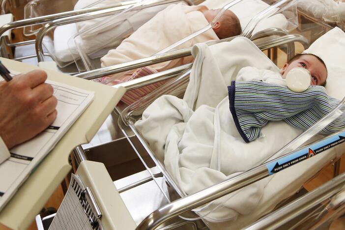 Newborn babies lie in bassinets in the nursery of a postpartum recovery center in upstate New York in 2017. A new study examined births over decades to find tendencies toward having all girls or all boys.