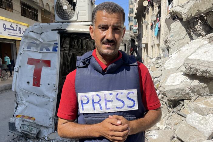 AFP journalist Khader Zaanoun poses for a picture in Gaza City on Tuesday. AFP journalists in the Gaza Strip say chronic food shortages are affecting their ability to cover Israel's conflict with Hamas militants.