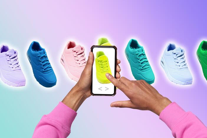 shopping for sneakers on the internet