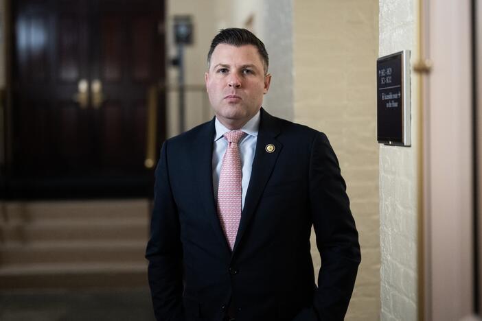 Rep. Ryan Mackenzie, R-Pa., leaves a meeting of the House Republican Conference in the U.S. Capitol on June 4.