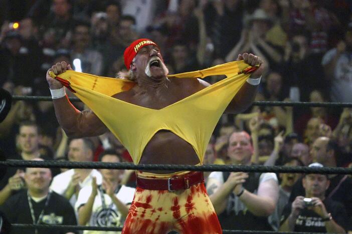 Hulk Hogan between matches during WrestleMania in Los Angeles in 2005.