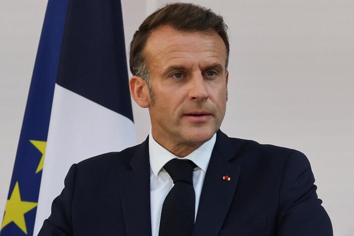 French President Emmanuel Macron speaks to the army leaders at the Hotel le Brienne on  July 13.