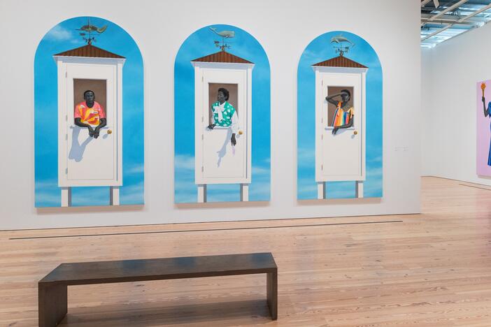 A portion of <em>Amy Sherald: American Sublime</em> as it currently appears at the Whitney Museum of American Art in New York.