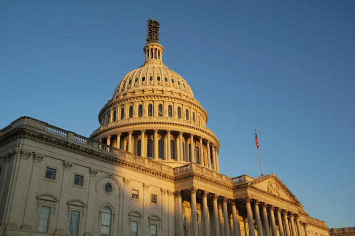 The morning sun hits the dome of the Capitol on a day where House Republicans will hold a closed conference meeting to vote by secret ballot to nominate a House speaker, at the Capitol in Washington, U.S., October 11, 2023. REUTERS/Kevin Lamarque
