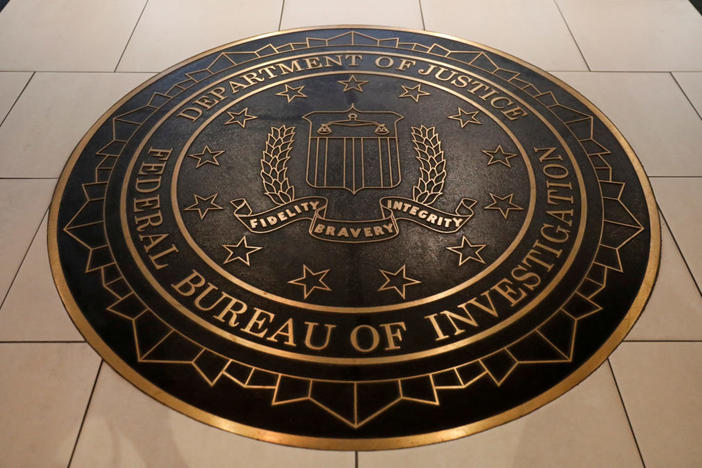 The Federal Bureau of Investigation seal is seen at FBI headquarters in Washington, U.S. June 14, 2018. Yuri Gripas. REUTERS