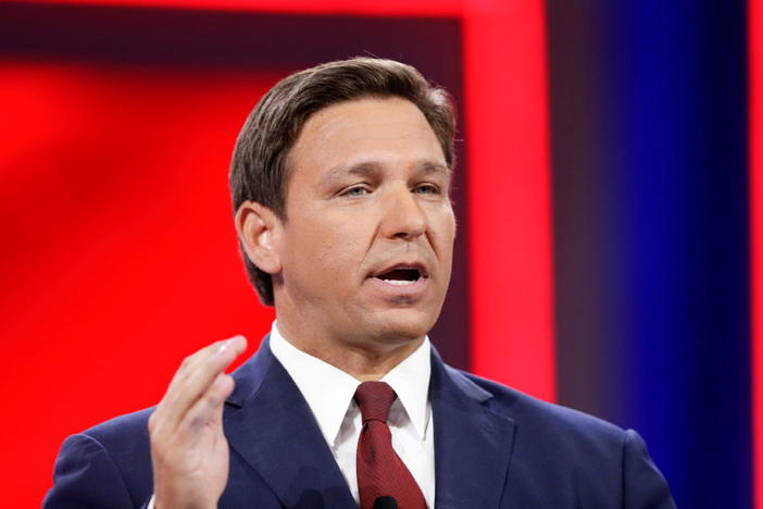 Florida Gov. Ron DeSantis speaks during the welcome segment of the Conservative Political Action Conference (CPAC) in Orlando, Florida, U.S. February 26, 2021. Photo by Joe Skipper/Reuters