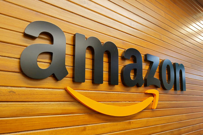 The logo of Amazon is pictured inside the company's office in Bengaluru, India. Picture taken April 20, 2018. Photo by Abhishek N. Chinnappa/REUTERS