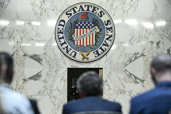 The U.S. Senate seal seen inside the Hart Senate Office Building in Washington, D.C. Photo by Celal Gunes/Anadolu via Getty Images