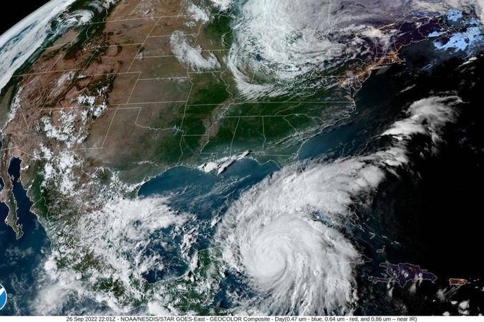Hurricane Ian gained strength as it headed over warm waters off Cuba on Sept. 26, 2022. Image via NOAA