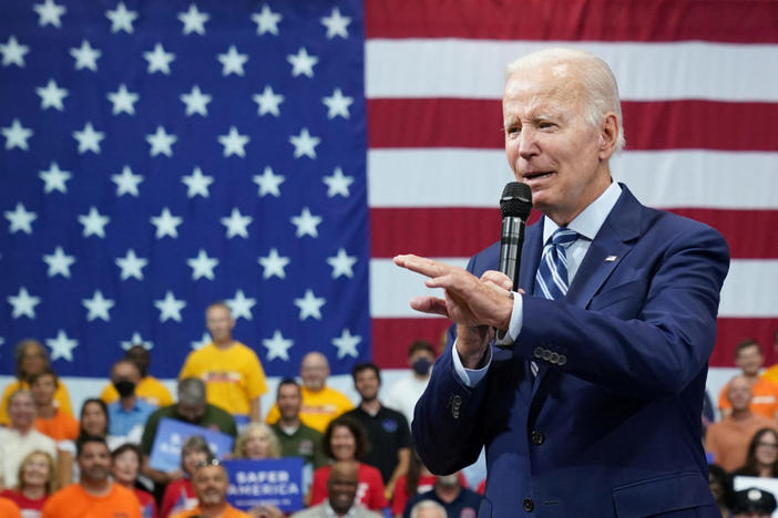 U.S. President Joe Biden delivers remarks on gun crime and his "Safer America Plan" during an event in Wilkes Barre, Pennsylvania, U.S., August 30, 2022. Photo by Kevin Lamarque/REUTERS