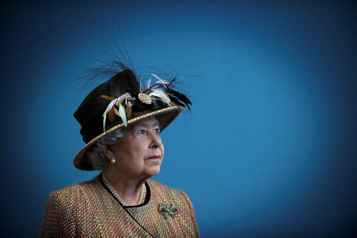 FILE PHOTO: Britain's Queen Elizabeth views the interior of the refurbished East Wing of Somerset House at King's College in London, Britain, February 29, 2012. Eddie Mulholland/Pool via REUTERS/File Photo