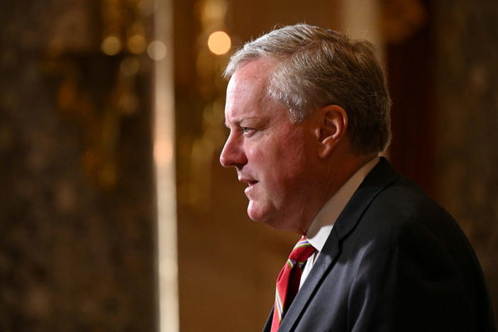 FILE PHOTO: White House Chief of Staff Mark Meadows speaks to reporters in the U.S. Capitol in Washington, U.S. July 29, 2020. Photo by Erin Scott/Reuters.