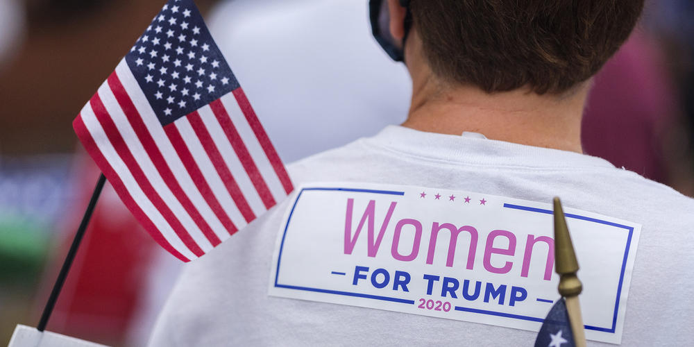 A woman attends a pro-Trump rally in Manchester, Georgia, ahead of Joe Biden's later visit to nearby Warm Springs. The votes of women have been hotly contested up and down the ballot in Georgia this election cycle. 