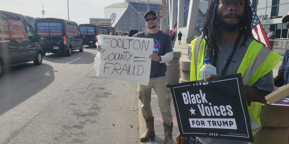 Trump Supporters Protest Of State Farm Arena