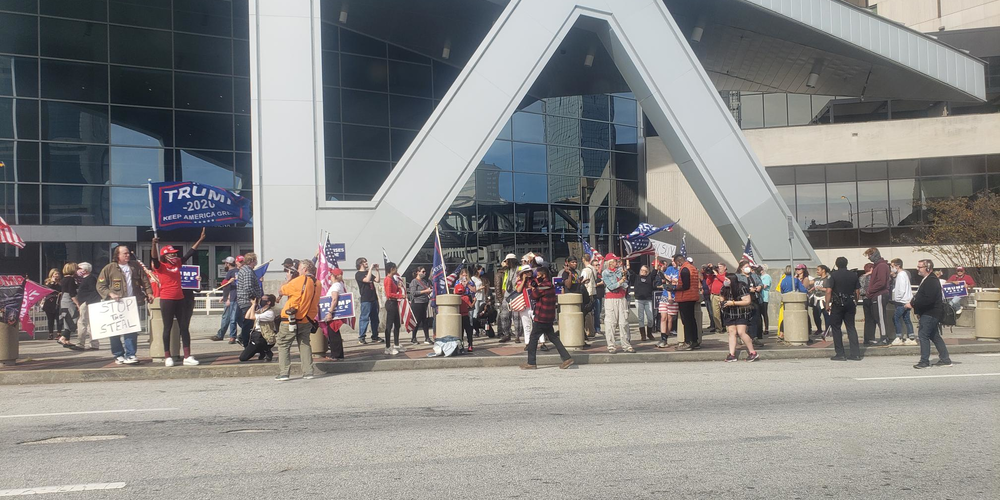 Trump Supporters Protest Of State Farm Arena