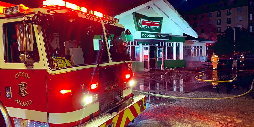 Krispy Kreme damaged by fire in Atlanta.
