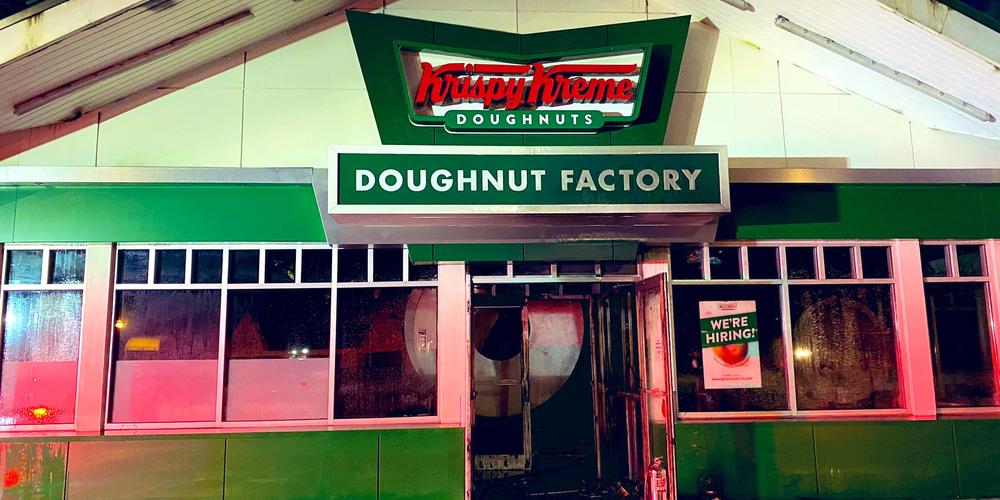 Krispy Kreme damaged by fire in Atlanta.