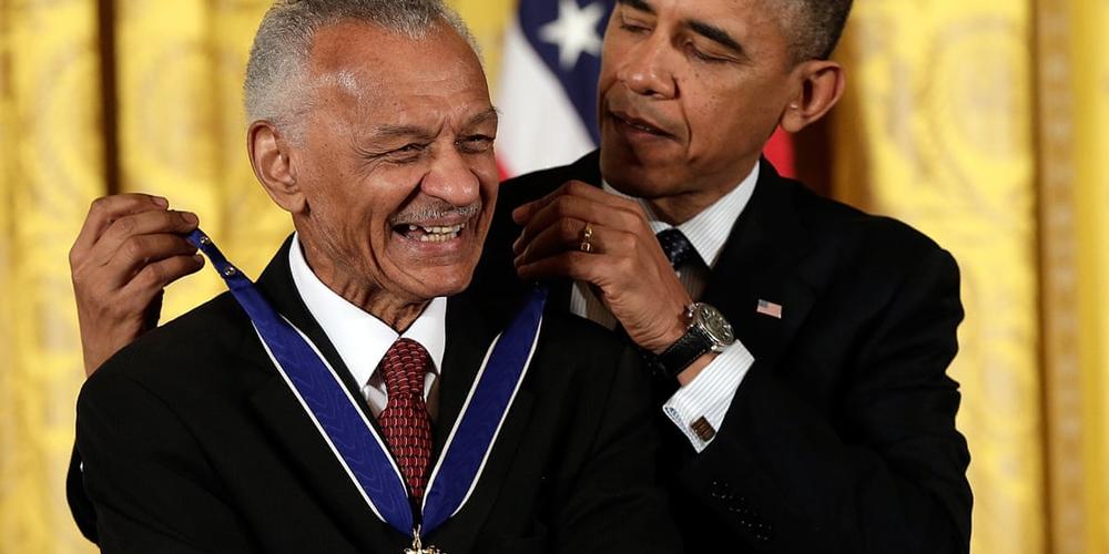 C.T. Vivian receives a medal from former President Barack Obama.