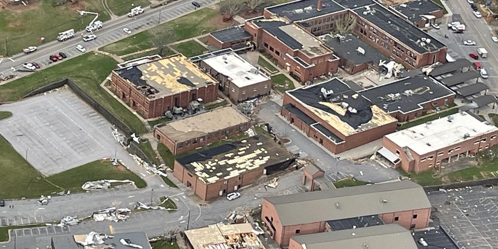 Tornado Damage to Newnan High School Campus