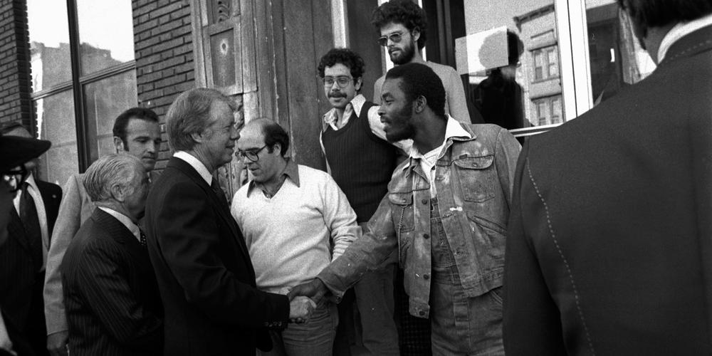 President Jimmy Carter greets residents of South Bronx, New York