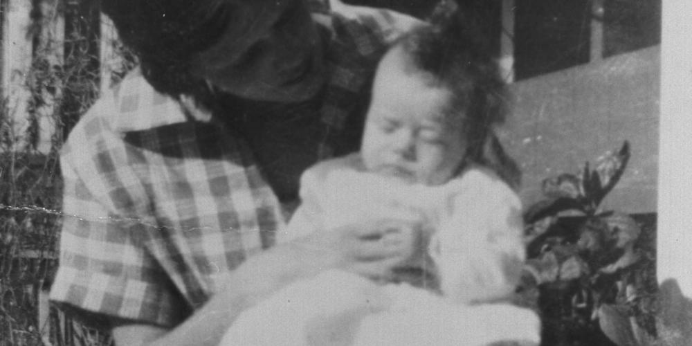Lillian holds Jimmy Carter at one month.