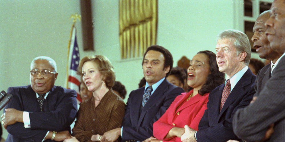 On January 14, 1979, President Carter accepted the Martin Luther King Jr. Nonviolence Peace Prize at Ebenezer Baptist Church in Atlanta, Georgia.