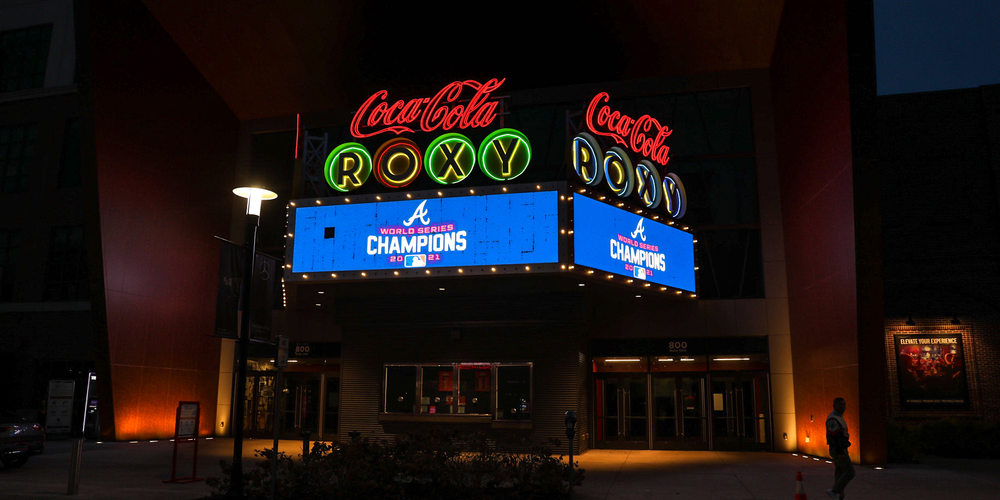 The calm before the storm of fans early Friday morning in Cobb County.