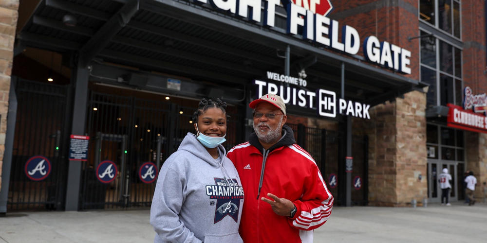 Fans arrived early to start the celebration and take pictures before the crowd arrives.