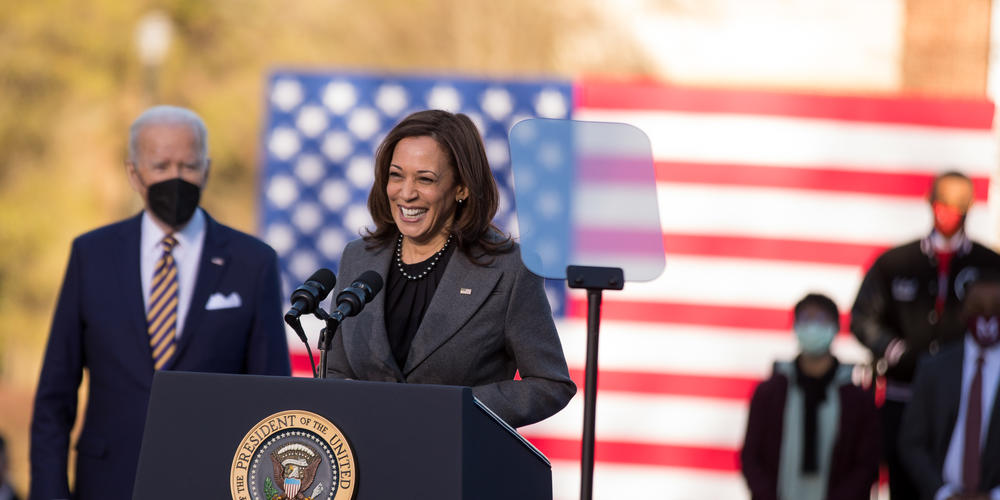 Vice President Kamala Harris gives remarks