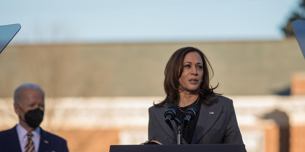 Vice President Kamala Harris gives remarks