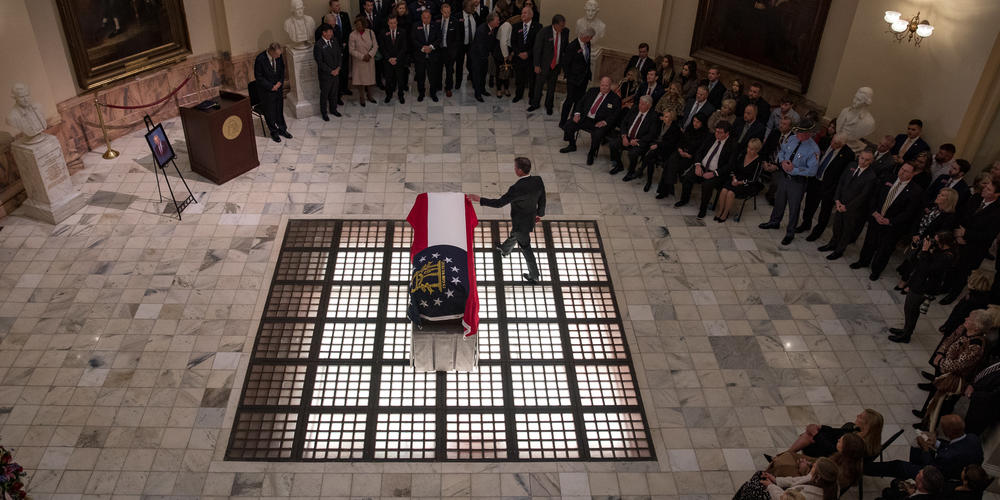 House Speaker David Ralston lies at the state Capitol