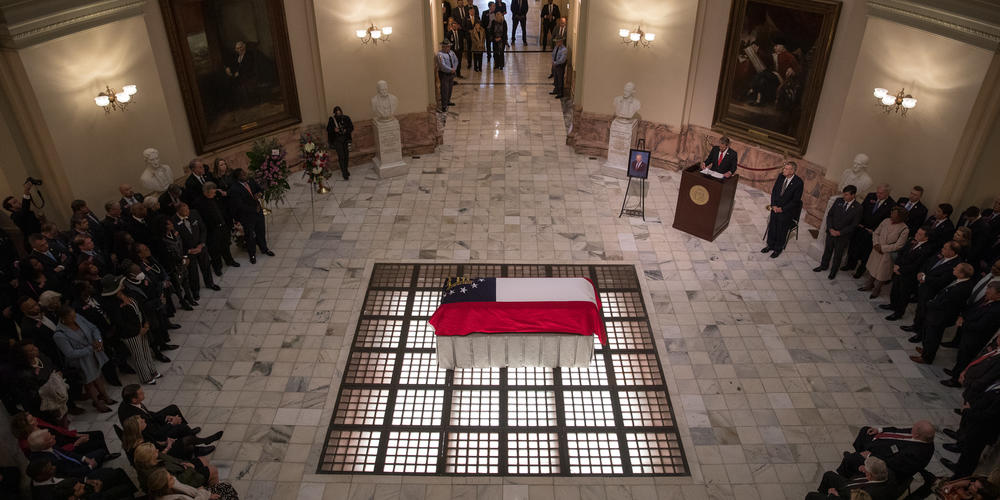 House Speaker David Ralston lies at the state Capitol