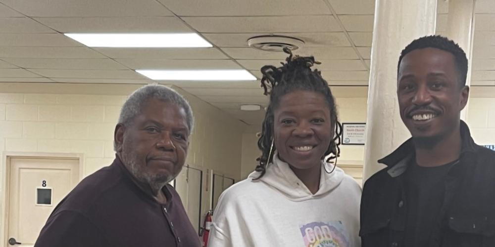 "Heaven Bound" cast members William Petty, Angel McCurdy and Jory Young pause for a photo.