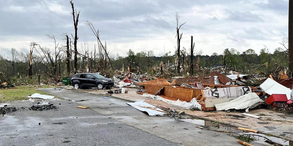 GEMA photographs depict storm damage in Central Georgia on March 26, 2023.