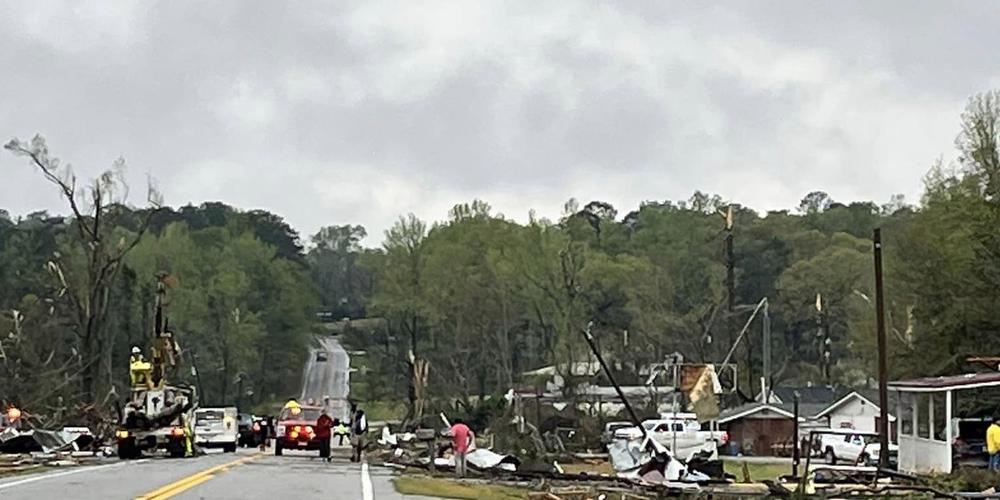 GEMA photographs depict stor m damage in Central Georgia on March 26, 2023.