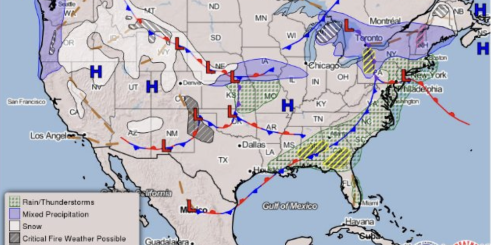 A NOAA and NWS map depicts severe weather over Georgia on Sunday, March 26, 2023