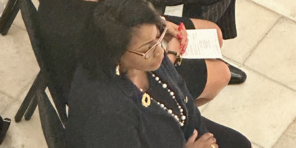 Family members including Isaac Newton Farris (son), Farris Watkins (granddaughter) and Dr. Angela Farris Watkins (daughter, pictured) attended the tribute to Dr. Christine King Farris at the Georgia Capitol on July 14, 2023. 