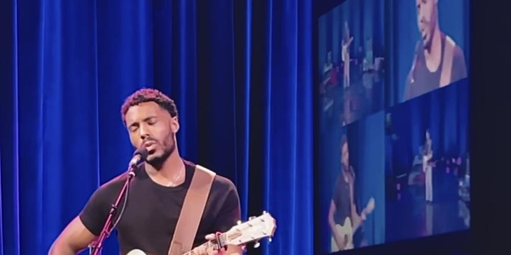 Tony Evans Jr. sings and plays guitar.